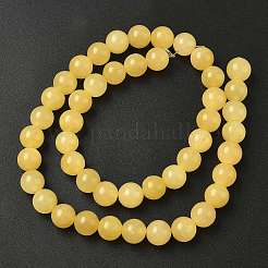 Natural Yellow Jade Bead Strands&nbsp;G-K121-01-8mm