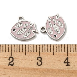 304ステンレススチールエナメルチャーム  魚のチャーム  ステンレス鋼色  9x9.5x1mm  穴：1.2mm&nbsp;STAS-L022-166P
