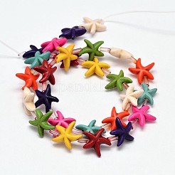 Starfish/Sea Stars Synthetic Turquoise Bead Strands&nbsp;X-G-M150-03