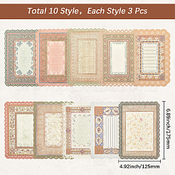 3 Sets Lace Rectangle Scrapbook Paper Pads&nbsp;AJEW-GF0011-02