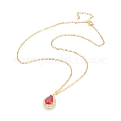 Brass Micro Pave Cubic Zirconia Pendant Necklaces&nbsp;NJEW-F281-06