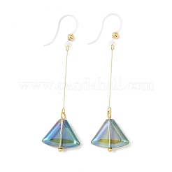 Electroplated 304 Stainless Steel Resin Fan Dangle Earrings&nbsp;EJEW-Z129-11G-03
