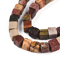 Natural Polychrome Jasper/Picasso Stone/Picasso Jasper Beads Strands&nbsp;G-T140-45A