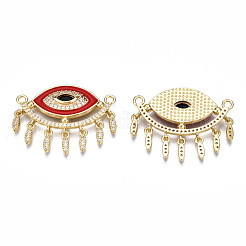 Brass Micro Pave Cubic Zirconia Links Connectors&nbsp;ZIRC-T014-043G-NF