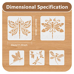 5Pcs 5 Styles PET Hollow Out Drawing Painting Stencils&nbsp;DIY-WH0669-041