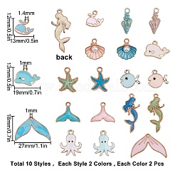 Marine Theme Alloy Enamel Pendants&nbsp;PALLOY-SC0002-78