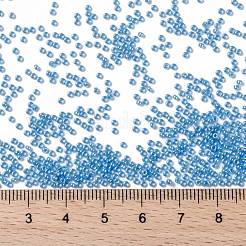 MIYUKIラウンドロカイユビーズ  日本製シードビーズ  （rr433)不透明なターコイズブルーの光沢  15/0  1.5mm  穴：0.7mm  約250000個/ポンド&nbsp;SEED-G009-RR0433