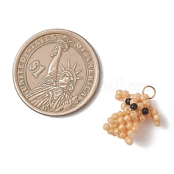 Glass Seed Beaded Dog Pendans&nbsp;PALLOY-MZ01223-01