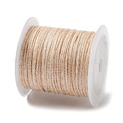 20mポリコットン編み紐  フラット  DIYのジュエリーには  桃パフ  2x0.7mm  約21.87ヤード（20m）/ロール&nbsp;OCOR-G015-03A-04