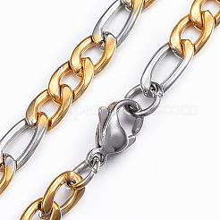 304 Stainless Steel Figaro Chain Necklaces&nbsp;NJEW-H445-20GP