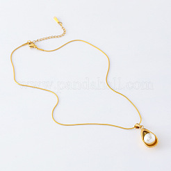 3Pcs French Stainless Steel & Imitation Pearl Avocado Pendant Necklaces for Women&nbsp;MX4396