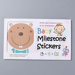 1~12ヶ月のテーマベビーマイルストーンステッカー  女の赤ちゃんのための月のステッカー  アニマル柄  220x110mm  2枚/枚  12個/セット&nbsp;DIY-H127-B12
