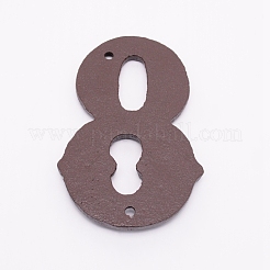 鉄の自宅の住所番号  2本ネジ付き  NUM。8  119x73.5x10.5mm  穴：4.5mm&nbsp;X-AJEW-WH0018-93H