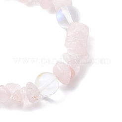 3Pcs Natural Quartz Crystal & Rose Quartz & Amethyst & Malaysia Jade & Synthetic Moonstone Beaded Stretch Bracelets for Women&nbsp;BJEW-JB12305