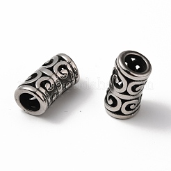 304ステンレススチールビーズ  コラム  アンティークシルバー  16x8mm  穴：5.5mm&nbsp;STAS-L262-34AS