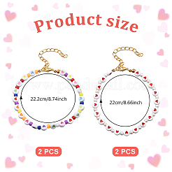 4Pcs 2 Styles Acrylic Beads Bracelets for Women&nbsp;BJEW-HY0001-13
