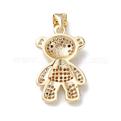 Brass Micro Pave Cubic Zirconia Pendants&nbsp;KK-M240-11