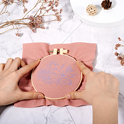 Diy刺繡スターターキット  綿糸が入ったクロスステッチキット  鉄針  刺繡と仕様  植物模様  カラフル  長方形布: 190x198x0.1mm&nbsp;DIY-TAC0030-02