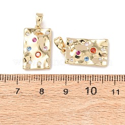 Brass Micro Pave Cubic Zirconia Pendants&nbsp;KK-D223-02G