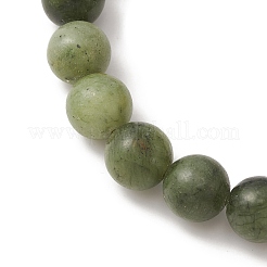Natural Chinese Jade Round Beaded Stretch Bracelets for Women&nbsp;X-BJEW-TA00282