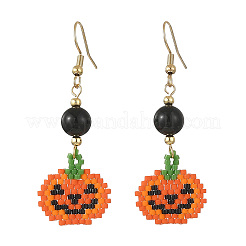 Halloween Glass Seed Beads Woven Dangle Earrings for Women&nbsp;EJEW-MZ00780