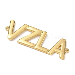 真鍮製コネクタチャーム  単語 vzla  ゴールドカラー  14x43x1.5mm  穴：1.2mm&nbsp;KK-CBAE532-01E-G