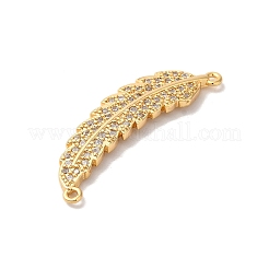 Brass Micro Pave Clear Cubic Zirconia Connector Charms&nbsp;KK-M294-28G