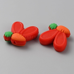 Rabbit Ears with Carrot Food Grade Eco-Friendly Silicone Focal Beads&nbsp;SIL-SZC0003-05A