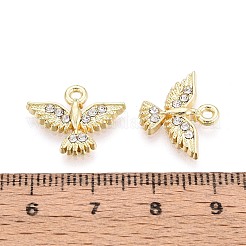 合金とラインストーンのペンダント  イーグルチャーム  ライトゴールド  13.5~14x17x2mm  穴：1.6mm&nbsp;PALLOY-T095-06KCG