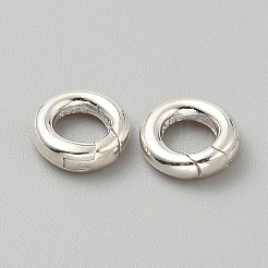 スターリングシルバースプリングゲートリング925個  プラチナ  8x2.5mm  穴：4.5mm&nbsp;STER-WH0004-045