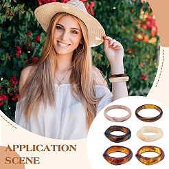 6Pcs 6 Styles Resin & Acrylic Bangles&nbsp;BJEW-PH0004-71