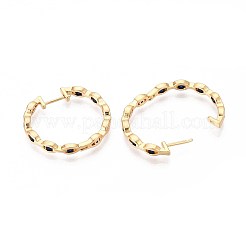 Oval Brass Hoop Earrings&nbsp;EJEW-T047-103G