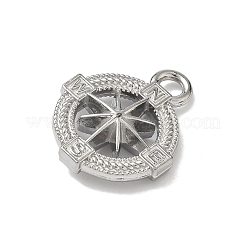 304ステンレスペンダント  コンパスチャーム  ステンレス鋼色  32x27x6mm  穴：4.5mm&nbsp;STAS-I367-13P