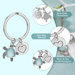 Tibetan Style Alloy & Resin Pendant Keychain&nbsp;KEYC-AB00023