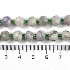 天然のピースジェイドビーズ連売り  多面カット  ロンデル  シードビーズで  7.5~8x6.5mm  穴：1.4mm  約45~46個/連  15.75''（40センチメートル）&nbsp;G-H057-A10-01