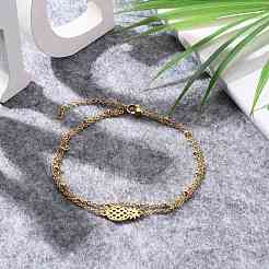 Ion Plating(IP) 304 Stainless Steel Multi-strand Anklets&nbsp;AJEW-AN00332-03