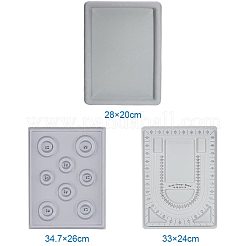 プラスチックビーズデザインボードセット  グレー  28~34.7x20~26x1~3cm&nbsp;TOOL-PH0007-02
