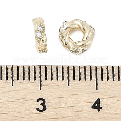 Brass Micro Pave Cubic Zirconia Beads&nbsp;KK-K297-49KCG