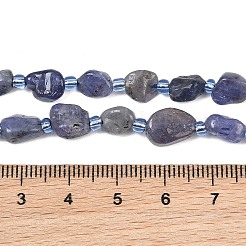 天然のタンザナイトビーズ連売り  ナゲット  グレードA  6~10x6~8.5x3.5~5.5mm  穴：0.8mm  約43~49個/連  15.75''（40センチメートル）&nbsp;GG-CBA3A44-C06-01