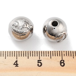変色しない304ステンレススチールビーズ  ラウンド  ステンレス鋼色  11.5x11x12mm  穴：2.5mm&nbsp;STAS-M057-22P