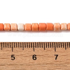 天然石瑪瑙ビーズ連売り  染め  キューブ  サンゴ  3x3x3mm  穴：1mm  約228個/連  15.08''（38.3センチメートル）&nbsp;G-M422-A01-03A