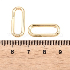 真鍮スプリングゲートリング  オーバル  18KGP本金メッキ  20.5x8.5x2.5mm  穴：16.5x5mm&nbsp;KK-H287-09G