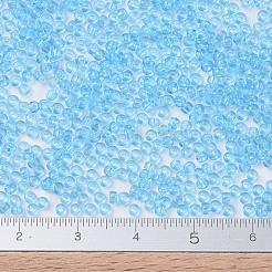 MIYUKIラウンドロカイユビーズ  日本製シードビーズ  11/0  （rr148)透明アクア  11/0  2x1.3mm  穴：0.8mm  約50000個/ポンド&nbsp;SEED-G007-RR0148
