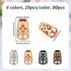 80Pcs 4 Colors Alloy Cord Ends&nbsp;FIND-GA0005-24
