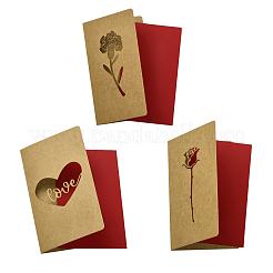 3 Sets 3 Styles Kraft Paper Greeting Cards&nbsp;AJEW-FS0001-28
