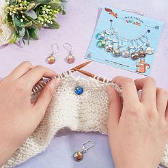 12Pcs 12 Colors Resin Figure of Fish Scale Charms Locking Stitch Markers&nbsp;HJEW-PH01506