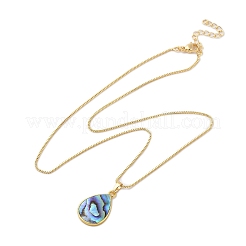 Rack Plating Natural Paua Shell Pendants Necklace&nbsp;NJEW-B104-01I-01G