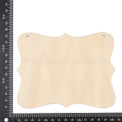 未完成の木のペンダント  吊り下げ装飾用品  ジュートロープ付き  不規則な長方形  パパイヤホイップ  117x149x2.5mm  穴：3~4mm&nbsp;WD-CBACC5B-04B