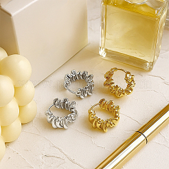 4 Pairs 2 Colors Brass Hoop Earrings&nbsp;EJEW-GO0003-26