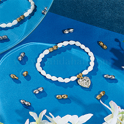 10個 2色 304ステンレススチール製ネジ留め具  オーバル  ゴールデン·ステンレス鋼色  12x5mm  穴：0.7mm  5個/カラー&nbsp;STAS-UN0050-13
